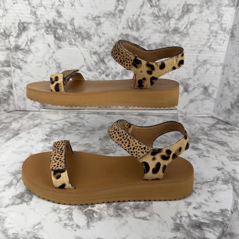 Madewell Womens Maggie Sandal Spot Mix Animal Print Calf Hair Size 9.5